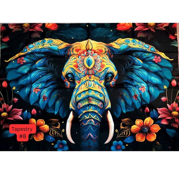 Bright Boho Elephant Tapestry Wall Hanging Art Gift - Picture 1 of 1